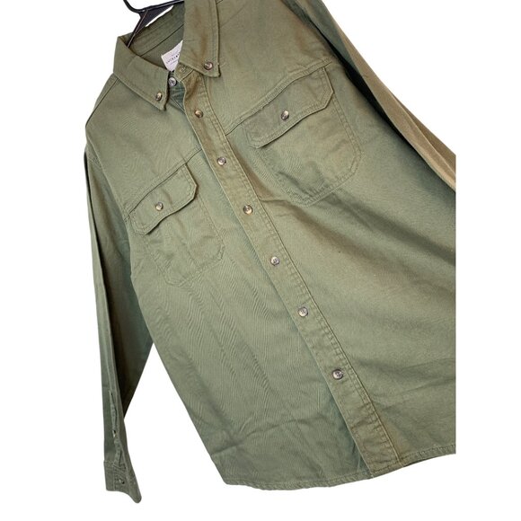 Lucky Brand Olive Green Button-Up Shirt Jacket XL Cotton Shackette 9093 NWT - Picture 1 of 12
